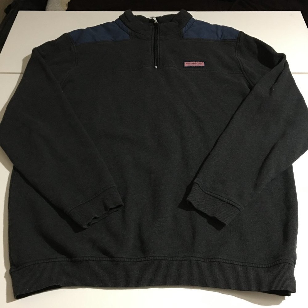 Vineyard Vines Martha's Mens XL Gray 1/4 Zip Pullover Sweatshirt